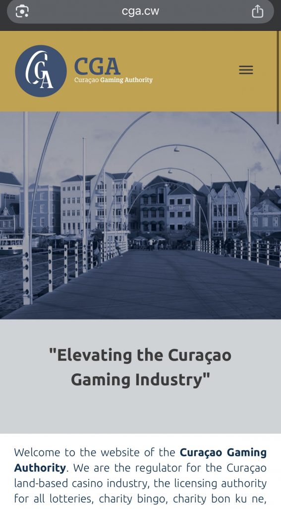 Curacao Gaming Authority ja sen kotisivu