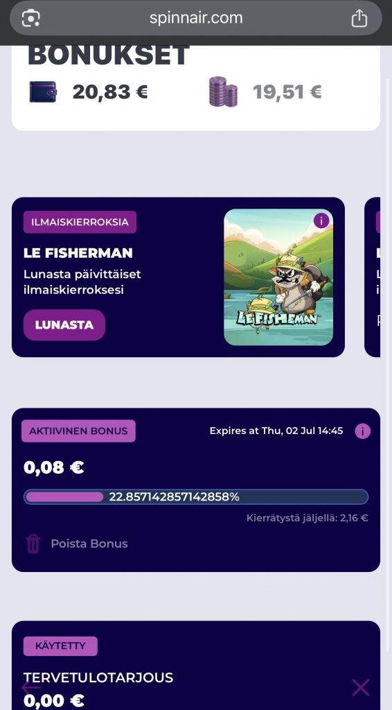Curacao nettikasino tervetulobonus