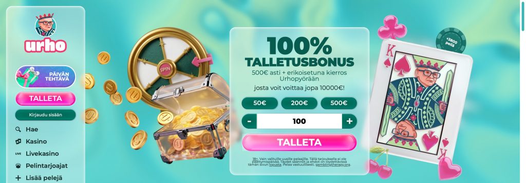 Urhon-niminen MGA kasino ilman rekisteröitymistä ja sen etusivu.