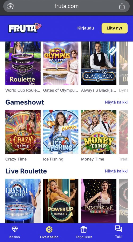 Virolaiset nettikasinot ja niiden live-pelit