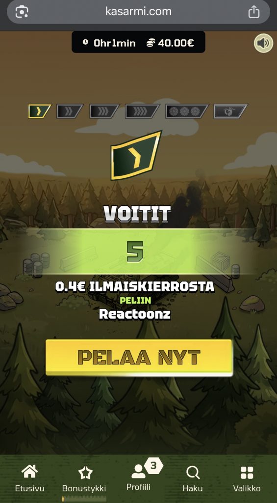0,40 euron voittaminen EMTA casino -sivuston tervetulobonuksella